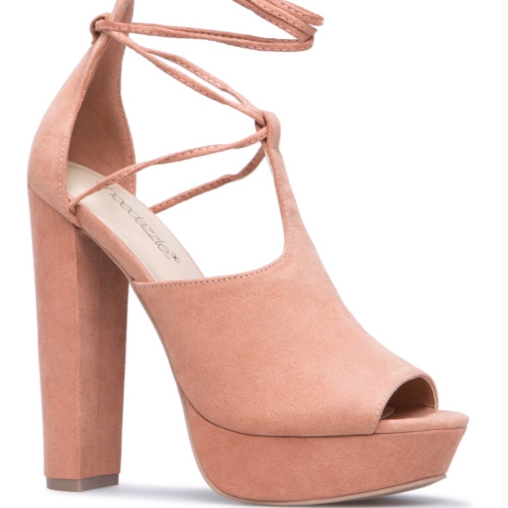 Burgundy Lace Up Heel